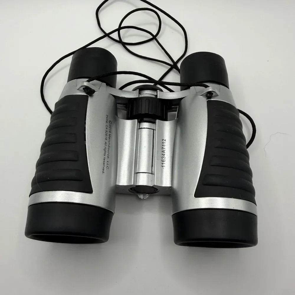 Emerson Gray Black Compact Foldable Lightweight Vision Zoom Binoculars with Case